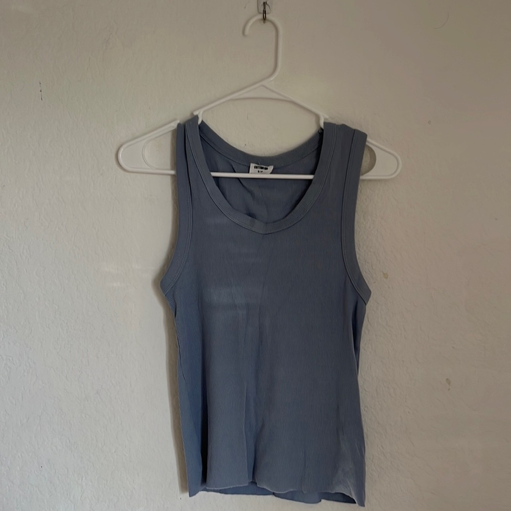 Baby-Blue Ribbed Tank Top from Cotton-On